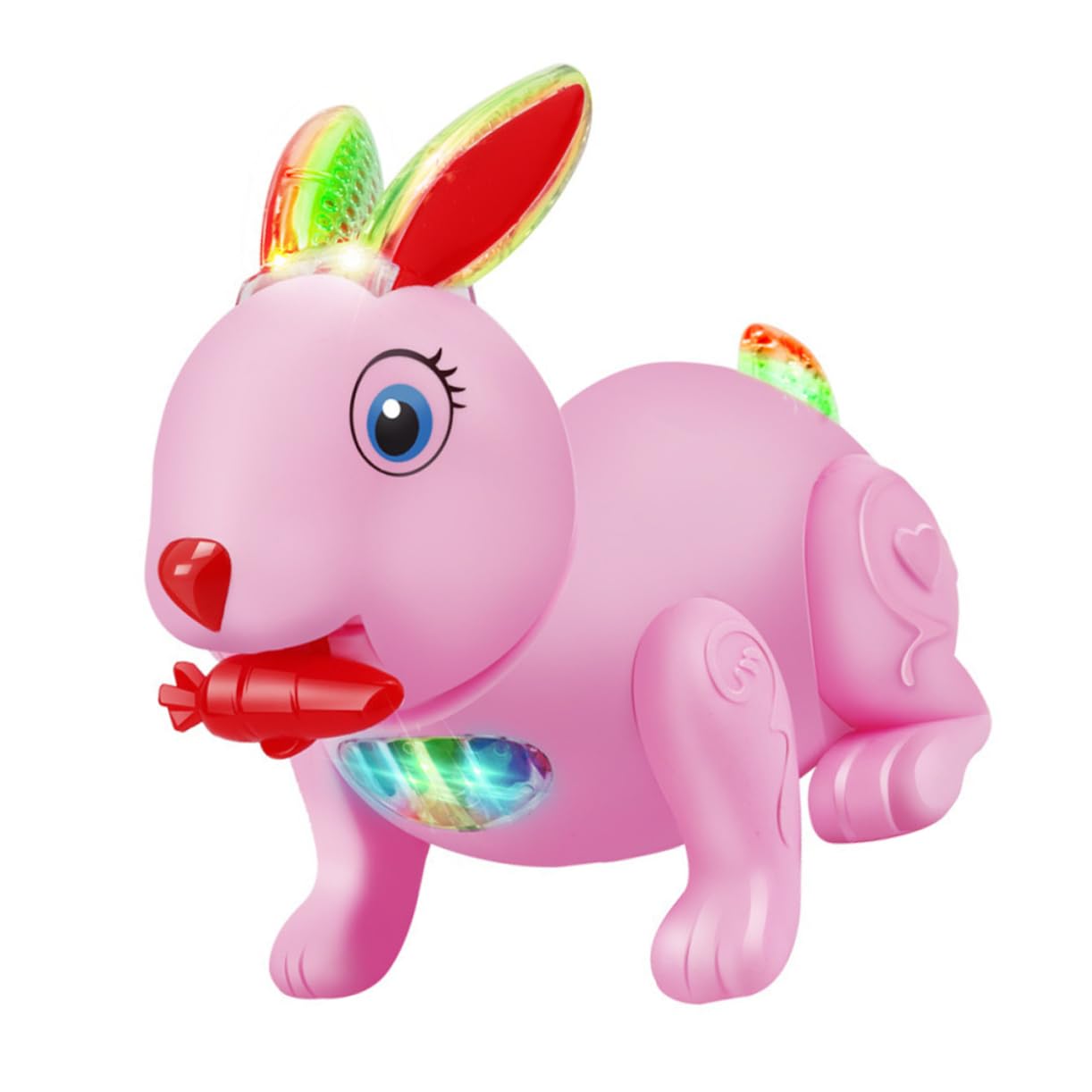 ERINGOGO 1pc Electric Bunny Musical Toy Musical Plaything Bunny Toys for Kids Kidcraft Playset Musical Rabbit Cartoon Toy Rabbit Playing Child Bouncy Bunny Radish Electronic Component