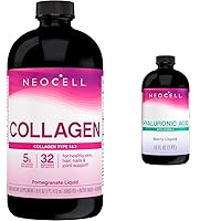 Liquid Collagen, Skin, Hair, Nails and Joints Supplement, Includes Fruit Juice Concentrates & Hyaluronic Acid Berry Liquid with Vitamin C; for Cellular Hydration for Skin