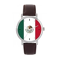 Mexico Flag Watch 38mm Case 3atm Water Resistant Custom Designed Quartz Movement Luxury Fashionable