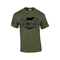 Mens Support Your Local Farmers Eat More Beef Farm to Table Short Sleeve T-Shirt Graphic Tee