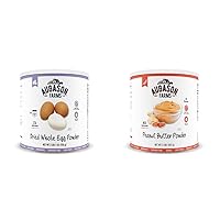 Augason Farms Dried Whole Egg Product 2 lbs 1 oz (Pack of 1) & Peanut Butter Powder 2 lbs No. 10 Can