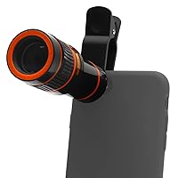 Movo SPL-ST 12X Zoom Telescope Smartphone Lens Adapter and Monocular- Clip-on Telephoto Lens for Phone with Removable Monocular Eye Cup- Telescope and Phone Camera Lens for Photography and Videography