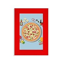 Assorted Pizza Italy Tomato Foods Picture Display Art Red Photo Frame