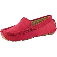 Girls Boys Suede Leather Slip-on Loafers Casual Boat Shoes Dress Shoes Oxford Flats