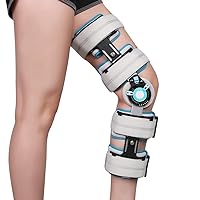 Knee Joint Fixation Bracket, Hinged Knee Fixation Orthosis, 0°-120° Angle Adjustment, 50-69cm Length Adjustment, Double Color Chuck, for Surgical Fixation Stabilization
