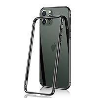 LUVI for iPhone 11 Metal Bumper Case Aluminum Metal Frame Edge Protective Cover Ultra Thin Slim Lightweight Luxury Case for iPhone 11 Black