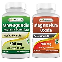 Ashwagandha Extract 500 Mg & Magnesium Oxide 500 mg