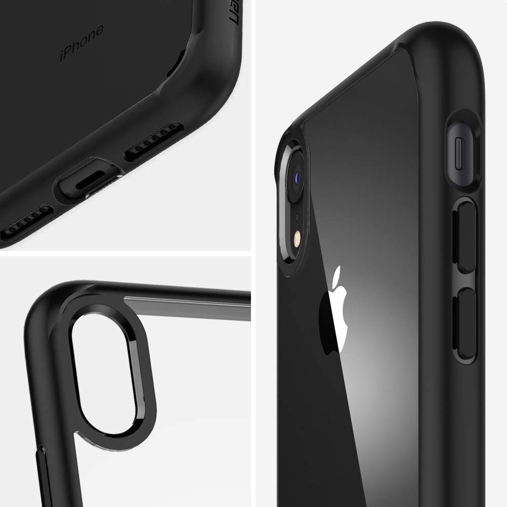 Spigen Ultra Hybrid [Anti-Yellowing] [Military Grade] Designed for iPhone XR Case, 6.1 inch Cover - Matte Black