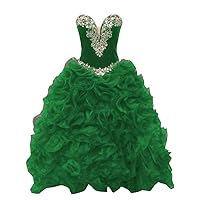 Mollybridal Sexy V Neck Ball Gown Mini Quinceanera Prom Dresses for Little Girls Toddler 2024 Crystal