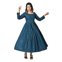 Woman's Lucknowi Chikankari with Embroidery Rayon Gown