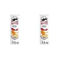Potato Crisps Chips, Lunch Snacks, On-The-Go Snacks, Pizza, 5.5oz Can (1 Can) (Pack of 2)