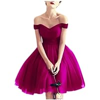 Women's Off The Shoulder Homecoming Dresses Short Tulle Prom Dress Corset Bodice Evening Party Gowns