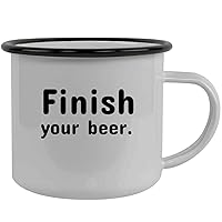 Finish Your Beer. - Stainless Steel 12oz Camping Mug, Black
