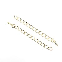 20pcs/lot 50mm KC Gold Extended Extension Tail Chain Connector with Water Drop End Beads Necklace Extender for DIY Jewelry Making Findings Bracelet Necklace (KC Gold, 5cm(2.0inch)*20pcs)