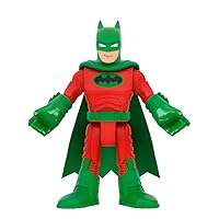 Replacement Part for Fisher-Price Imaginext Playset Inspired by DC Superfriends Holiday Theme - HML59 ~ Replacement Poseable Batman Figure ~ Dressed in Red and Green