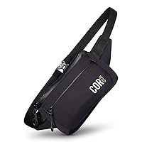 Crossbody Fanny Pack, Belt Bag with Adjustable Straps | Weather Resistant Waist Pack with YKK Zippers for Workout Running Traveling Hiking (Black, 1L)