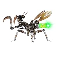 3D Metal Puzzles Mantis Model Kits with Night Light DIY Punk 3D Puzzles Christmas Birthday Gifts for Kids Adults