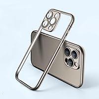Electroplated Bumper Phone Case for iPhone 15 12 13 14 Pro Max 15Plus 15Pro Plating Removable Frame Lens Film Protection Cover,Titanium Gray,for iPhone 14 Pro
