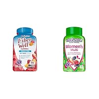 Vitafusion Fiber Well Sugar Free Fiber Supplement & Womens Multivitamin Gummies