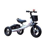 BicyclePortable Tricycle Toddler Children's Tricycle Suitable for 2-6 Year Old Outdoor Pedal Riding Tricycle Quick Assembly | Adjustable Seat 2 Colors (Color : White) (Color : White)