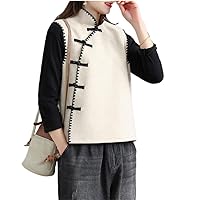 Retro Chinese Style Top Vest Women Modern Suit Shirt Loose Oriental China Traditional Ethnic Blouse Clothing