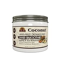 coconut anti frizz detangling hair smoothie 17 ounce, White, 17 Ounce