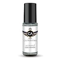 CA Perfume Impression of Code For Men For Men Replica Fragrance Body Oil Dupes Alcohol-Free Essential Aromatherapy Sample Travel Size Concentrated Long Lasting Attar Roll-On 0.14 Fl Oz/4ml-X1