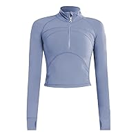 Vsaiddt Women's Athletic Half Zip Pullover Sweatshirt Workout Top Crop Quarter Zip Pullover Yoga Running Jackets