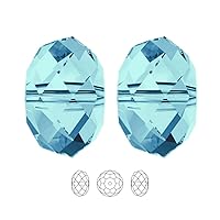50pcs Adabele Austrian 10mm Faceted Loose Rondelle Crystal Beads Aquamarine Blue Spacer Compatible with 5040 Swarovski Crystals Preciosa SS1R-1010