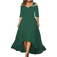 Women's Solid Long Sleeve Knit Split Dress Ladies Bodycon Pullover Party Dresses Plus Size Dress