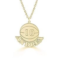 Personalized 925 Sterling Silver Basketball Name Necklace Custom Any Names And Number