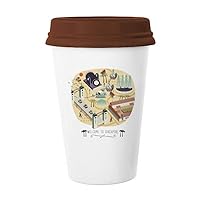 Welcome to Singapore Landmarks Mug Coffee Drinking Glass Pottery Ceramic Cup Lid