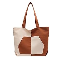 Oichy Canvas Tote Bag with Pockets Large Capacity Shoulder Bags Casual Handbags Work Bags Tote Purses