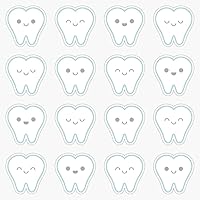 Cute Kawaii Teeth Vinyl Sticker Laptop Decal Waterproof 5