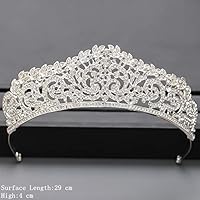hair jewelry crown tiaras for women Silver Color Crown and Tiara Hair Accessories For Women Wedding Accessories Crown For Bridal Crystal Rhinestone Tiara (Metal color : Black Zinc Plated)