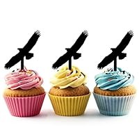 TA0097 Flying Eagle Silhouette Party Wedding Birthday Acrylic Cupcake Toppers Decor 10 pcs