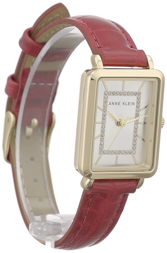 Anne Klein Women's Glitter Accented Croco-Grain Strap Watch, AK/3820