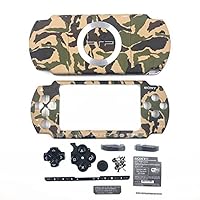 Customized Replacement PSP 2000 Console Full Housing Shell Cover with Buttons Screws Set- Camouflage