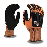 Cordova 7734 Impact Gloves, TPR Impact Protection, Food Grade Materials, High-Visibility Work Gloves, Sandy Nitrile Coating for Grip, Flexible and Comfy, X-Large