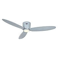 Eco Plano II Energy-Saving Ceiling Fan 132 cm Light Grey with LED Lighting and Remote Control