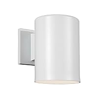 Sea Gull Lighting Generation 8313801-15 Contemporary Modern One Light Wall Lantern from Seagull-Outdoor Cylinders Collection in White Finish