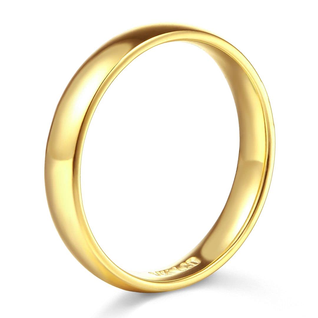 14k Yellow Gold 6mm SOLID Heavy COMFORT FIT Plain Wedding Band - Size 8.5