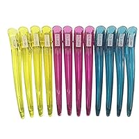 12pcs Transparent Sectioning Plastic & Metal Duckbill Clips Hairdressing Salon Hair Grip DIY Hair-Styling Accessories Hair Clips, Non-slip Hair Barrettes for Women, Girls and Hairdresser
