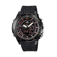 Casio Edifice Quartz Black/Red Dial Black Band - Men's Watch EFA132PB-1AV