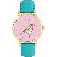 Robin Bird Mens Wrist Watch 42mm Case Custom Design