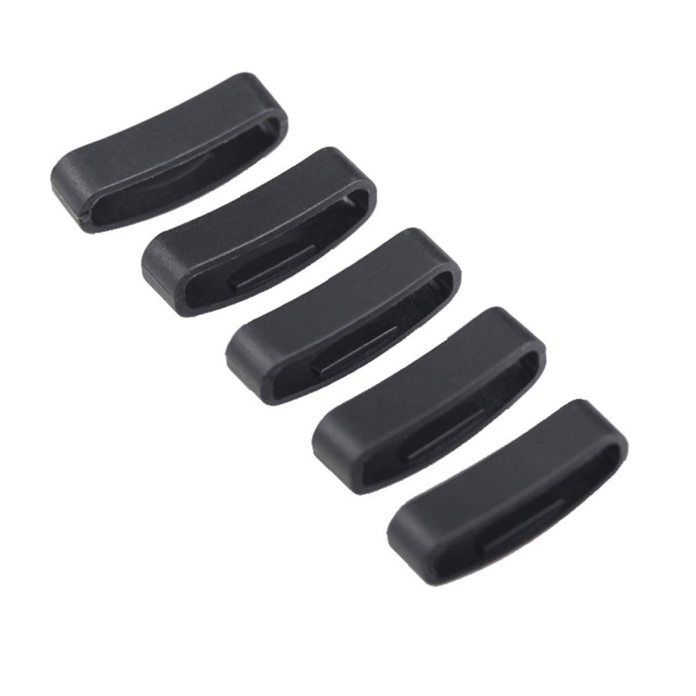 UKCOCO 5pcs Rubber Leather Watch Band Strap Loops Silicone Replacement Watch Bands Keeper Holder Retainer Compatible for SUUNTO CORE Black
