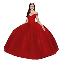Women's Spaghetti Strap Sweetheart Quinceanera Dress Lace Applique Ball Gown Dress