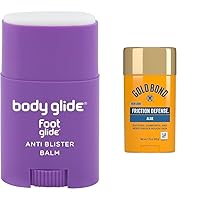 Body Glide Foot Glide Anti Blister Balm, 0.8oz: Hypoallergenic blister prevention & Gold Bond Friction Defense Stick, 1.75 oz., With Aloe to Soothe, Comfort & Moisturize Rough Skin
