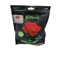 Brickcraft Bricktanicals Red Rose Brick Flower Building Kit (68 Piece Set), Artficial Flower Craft, Gift for Him and Her