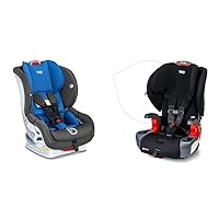 Britax Marathon Clicktight Convertible Car Seat, Mod Blue SafeWash & Grow with You ClickTight Harness-2-Booster Car Seat, 2-in-1 High Back Booster, Black Contour